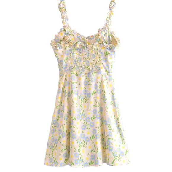 Zara Satin Effect Floral  Mini Dress Size Medium - Picture 3 of 10